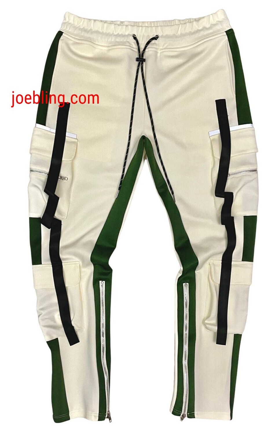 URBAN JOGGER - WHITE BLACK CARGO STRIPS