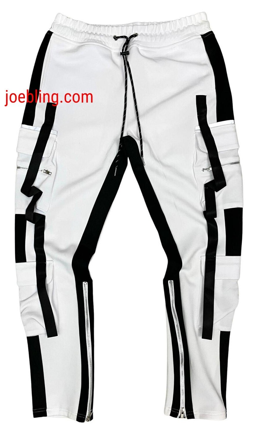 URBAN JOGGER - WHITE BLACK CARGO STRIPS