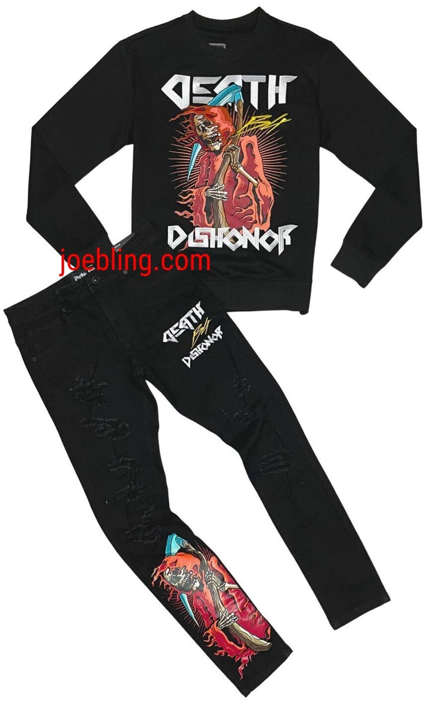 URBAN JEANS - DEATH BEFORE DISHONOR BLACK