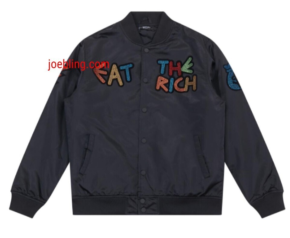 URBAN JACKET - SATIN EAT THE RICH BLACK