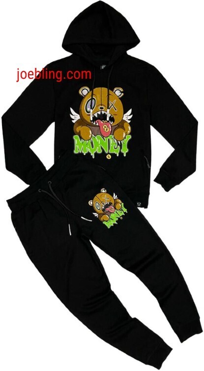URBAN HOODIE SET - MONEY BEAR BLACK