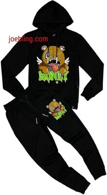 URBAN HOODIE SET - MONEY BEAR BLACK