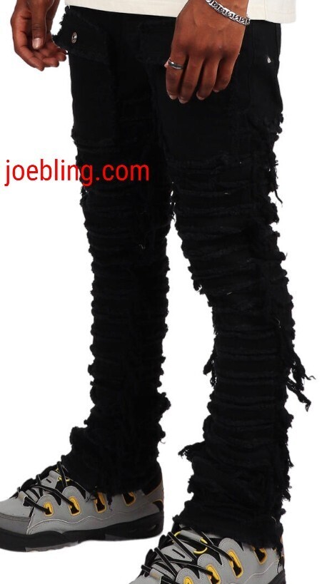 URBAN DENIM - FLARE SUPER STACKED HEAVY RIPPED