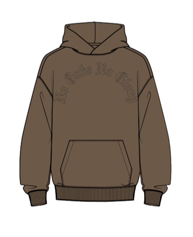 OVERSIZE SPACEMAN HOODIE DARK TAUPE