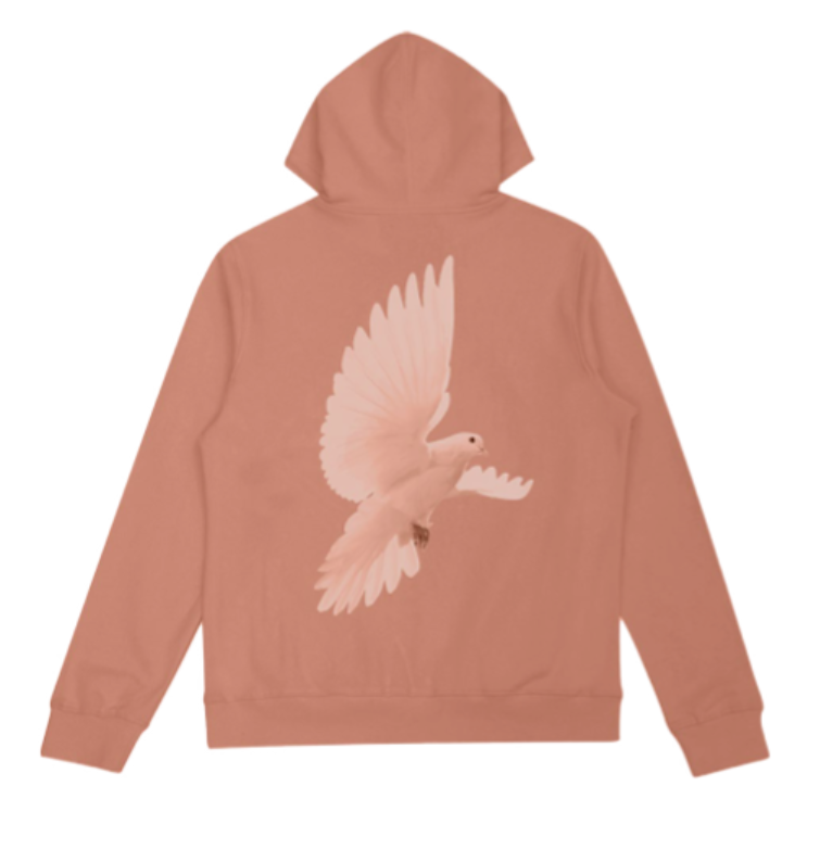 WHITE DOVE HOODIE SALMON