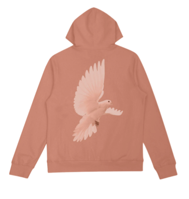 WHITE DOVE HOODIE SALMON