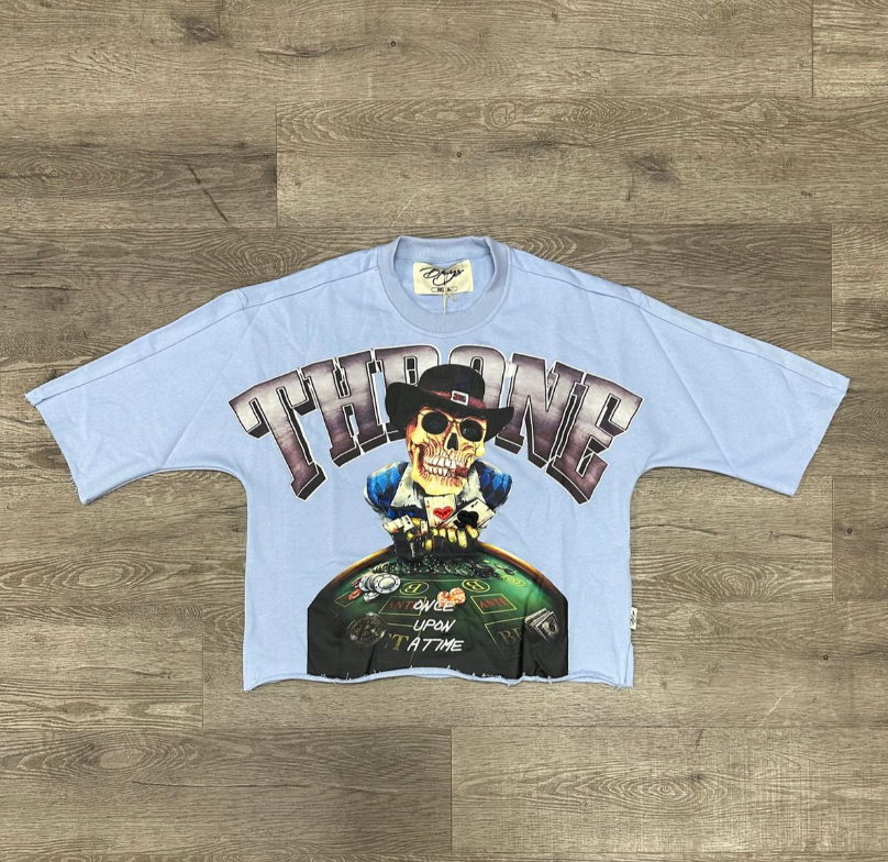 &quot;THRONE&quot; F-TERRY CROPPED T-SHIRT