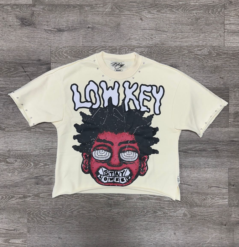 &quot;LOW KEY&quot; F-TERRY CROPPED TEE