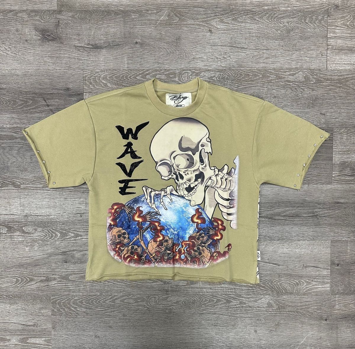 BKYS - &quot;Wave&quot; F-terry Cropped Tee - Off White