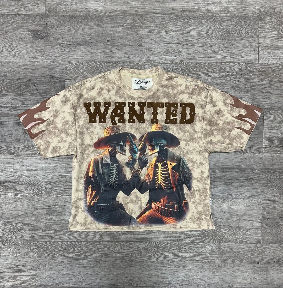 BKYS Wanted Rhinestone Crop T-Shirt