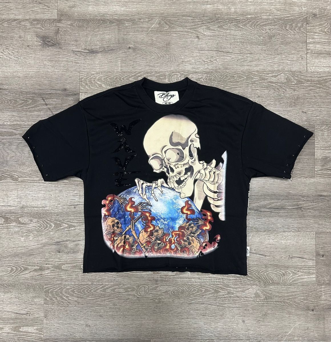 BKYS - &quot;Wave&quot; F-terry Cropped Tee - Off White