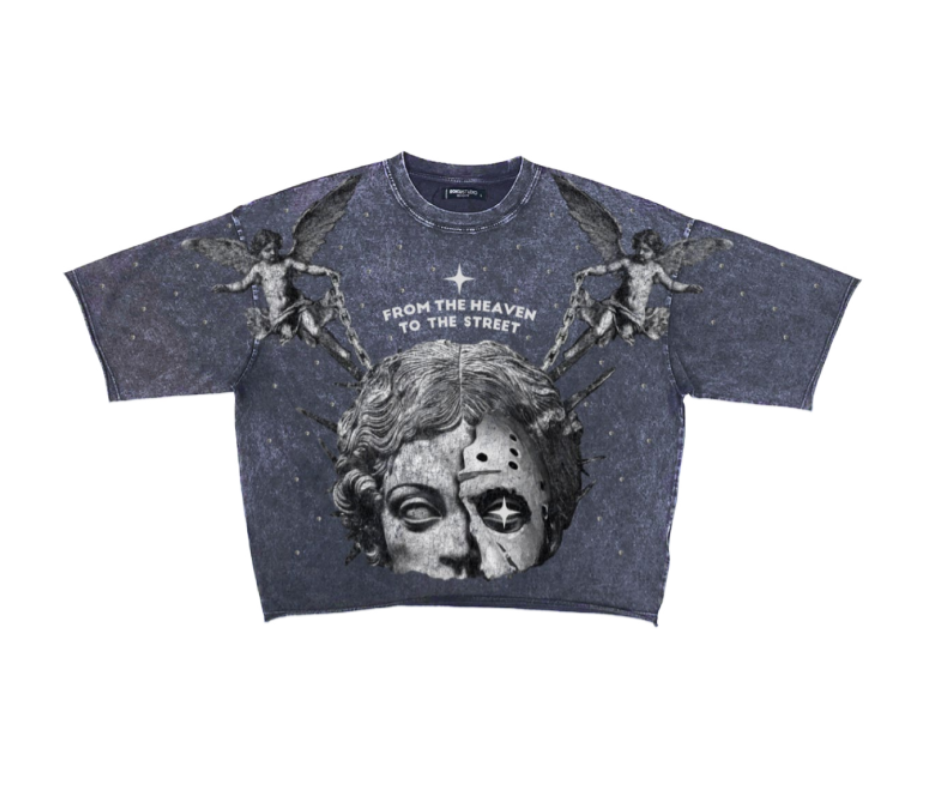 ENZYME WASHED FROM HEAVEN CROPPED TEE