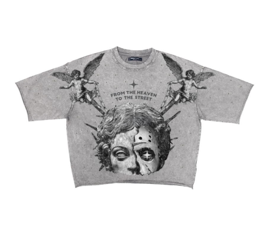 ENZYME WASHED FROM HEAVEN CROPPED TEE