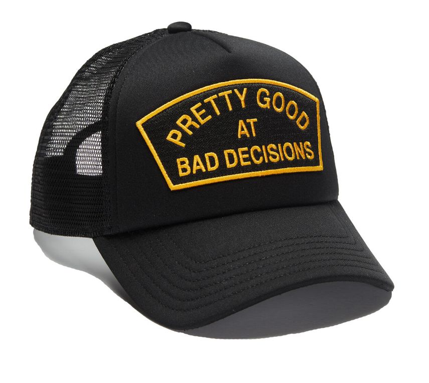 "BAD DECISIONS" MESH BACK TRUCKER HAT