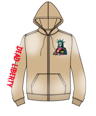 DEAD LIBERTY ZIP DOWN HOODIE KHAKI