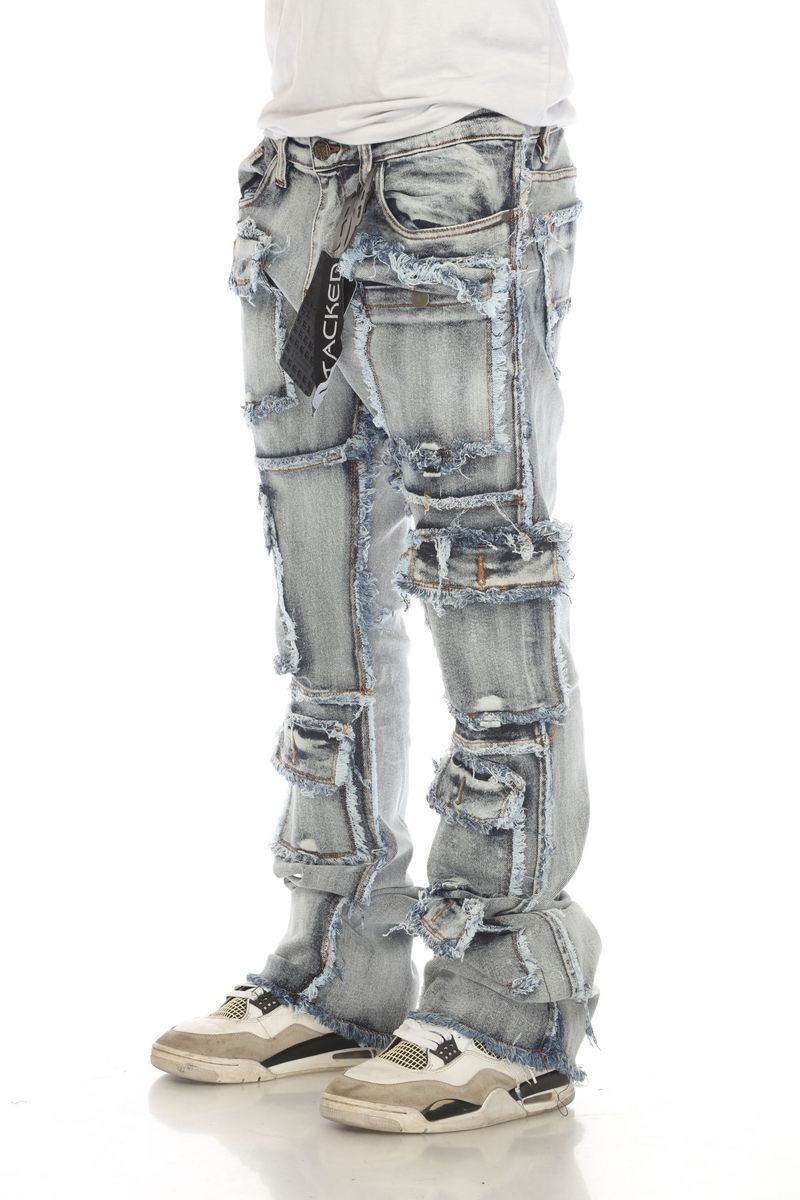 Stacked Flare Light Wash