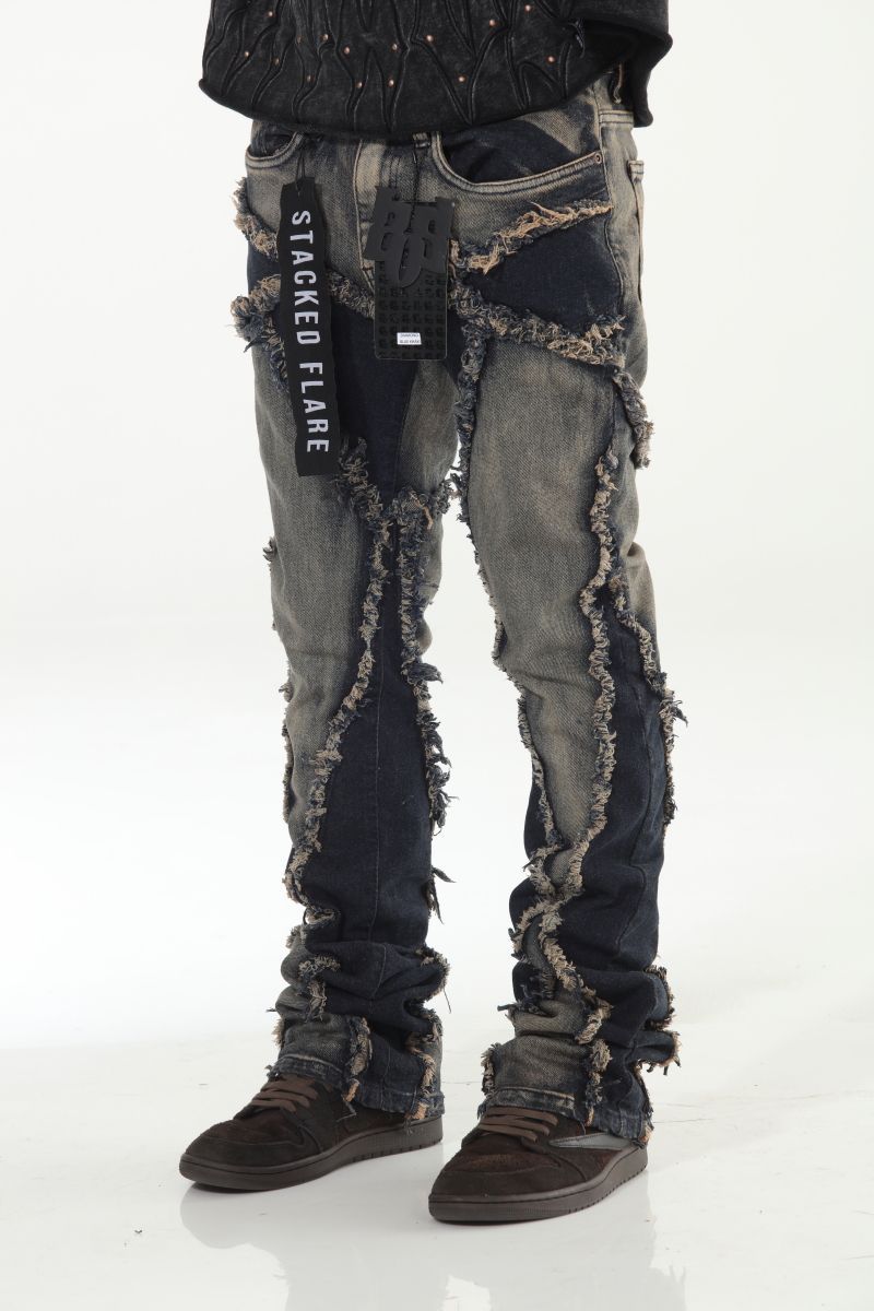 Cut and Sewn Paneled Stacked Flare