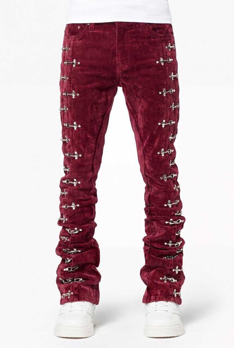 RED VELVET PANTS