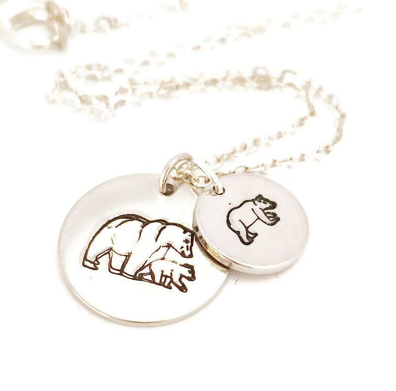 New Mom Polar Bear Necklace