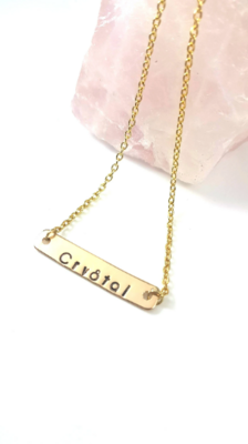 Personalized Gold Bar Name Necklace