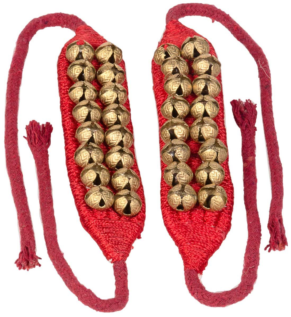 Bells, 2 rows, pair, on velvet anklet