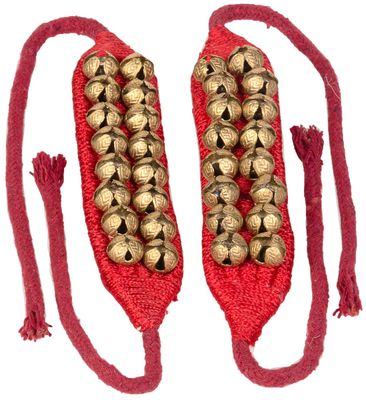 Bells, 2 rows, pair, on velvet anklet