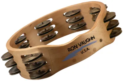 Ron Vaughn Percussion Triple Row Recording Tambourine 8&quot;