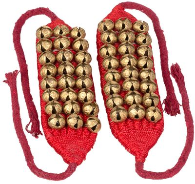 Bells, 3 rows, pair, on velvet anklet