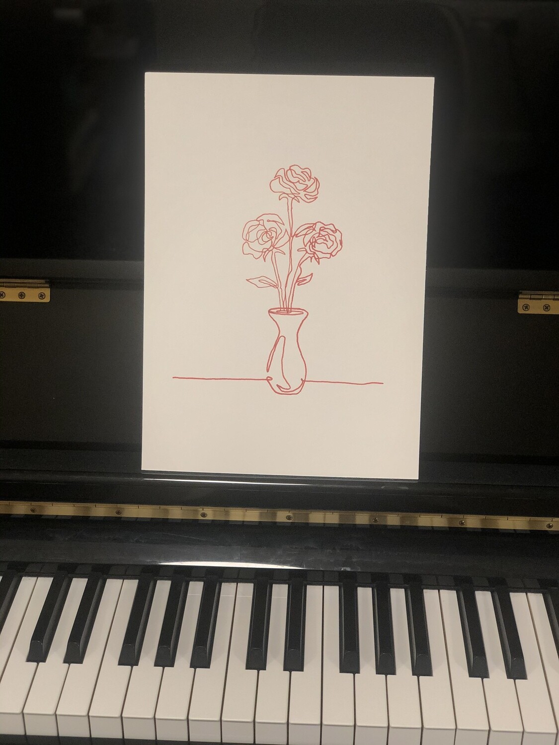 Flowers in a vase continuous line - A4