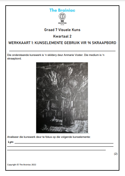Gr 7 Visuele Kuns Werkkaarte - Kwartaal 2