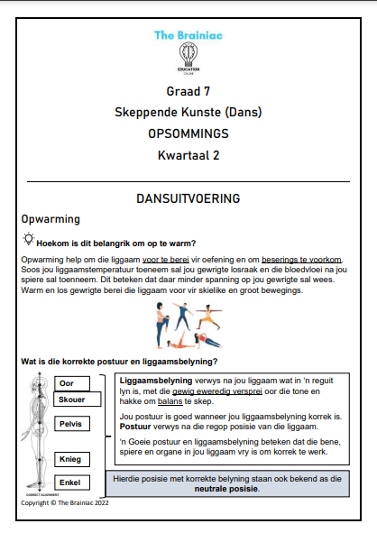 Gr 7 Dans Opsommings - Kwartaal 2