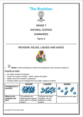 Gr 7 NS Summaries - Term 2