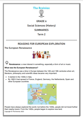 Gr 6 SS (History) Summaries - Term 2