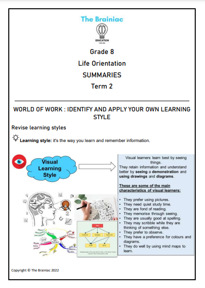 Gr 8 LO Summaries - Term 2