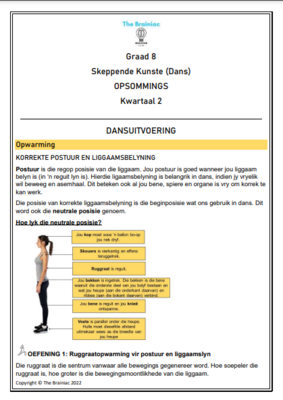 Gr 8 Dans Opsommings - Kwartaal 2