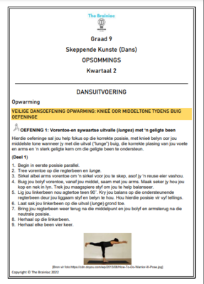 Gr 9 Dans Opsommings - Kwartaal 2