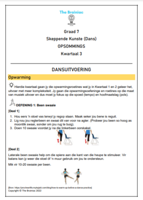 Gr 7 Dans Opsommings - Kwartaal 3