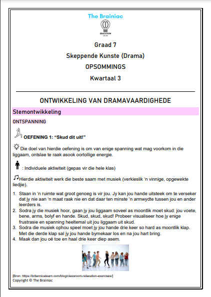 Gr 7 Drama Opsommings - Kwartaal 3