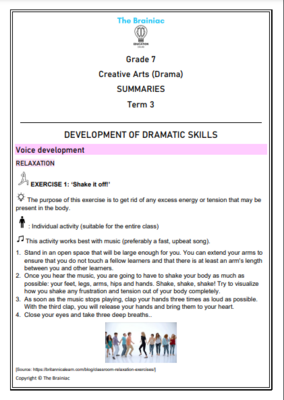 Gr 7 Drama Summaries - Term 3