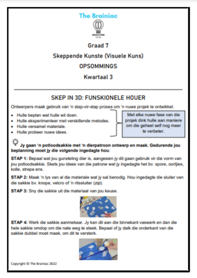 Gr 7 Visuele Kuns Opsommings - Kwartaal 3