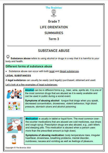 Gr 7 LO Summaries - Term 3