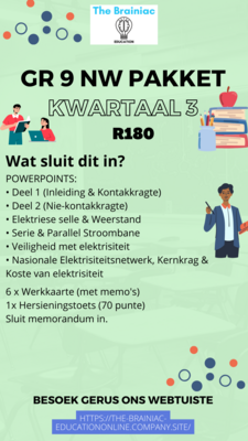 Gr 9 Natuurwetenskappe Pakket - Kwartaal 3