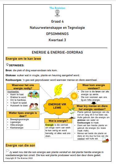 Gr 4 NWT Opsommings - Kwartaal 3