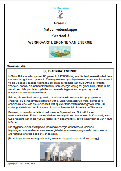 Gr 7 NW Werkkaarte - Kwartaal 3