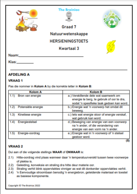 Gr 7 NW Hersieningstoets - Kwartaal 3
