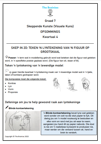 Gr 7 Visuele Kuns Opsommings - Kwartaal 4