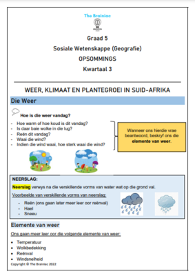 Gr 5 SW (Geografie) Opsommings - Kwartaal 3