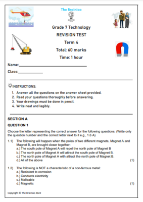 Gr 7 Technology Revision Test - Term 4