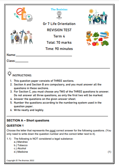 Gr 7 LO Revision Test - Term 4