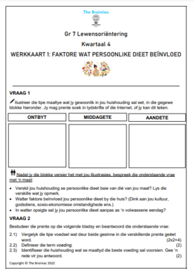 Gr 7 LO Werkkaarte - Kwartaal 4